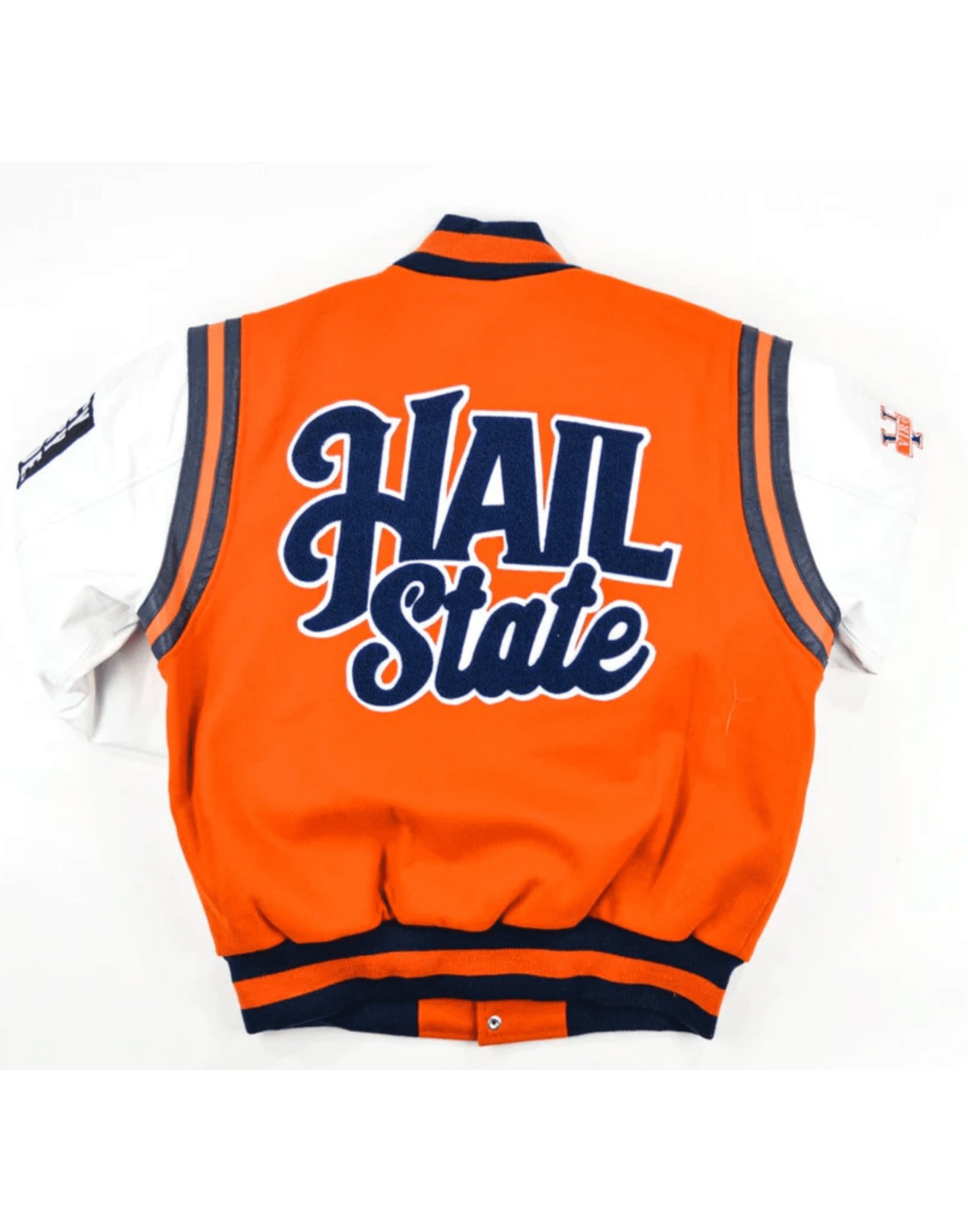 Virginia State Motto 2.0 Varsity Jacket Orange and White image 1