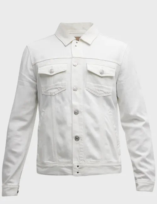 Beachside Brawl Eric’s White Season 2 Denim Jacket image 1