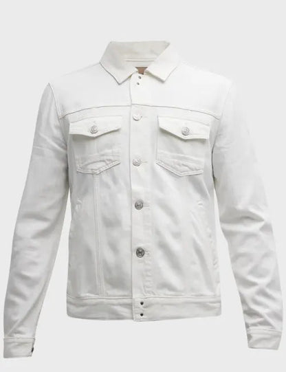 Beachside Brawl Eric’s White Season 2 Denim Jacket image 1