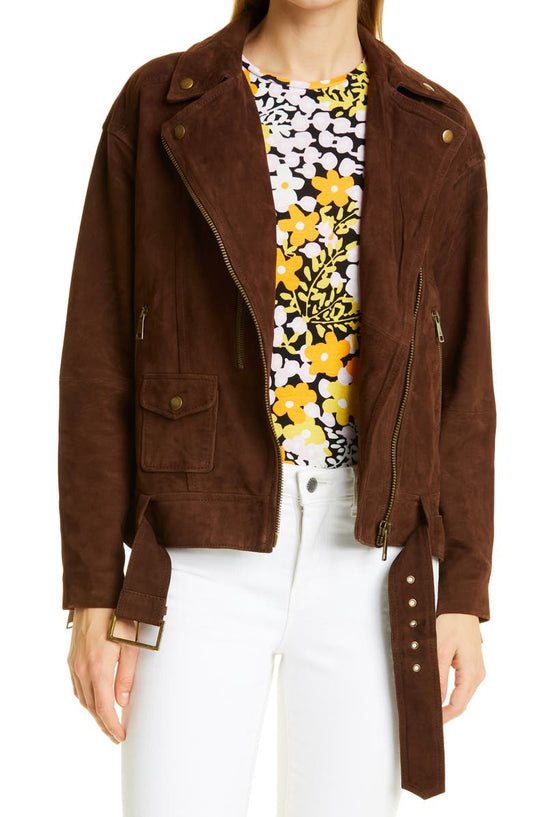 Tiffniy Oversize Suede Biker Jacket image 0