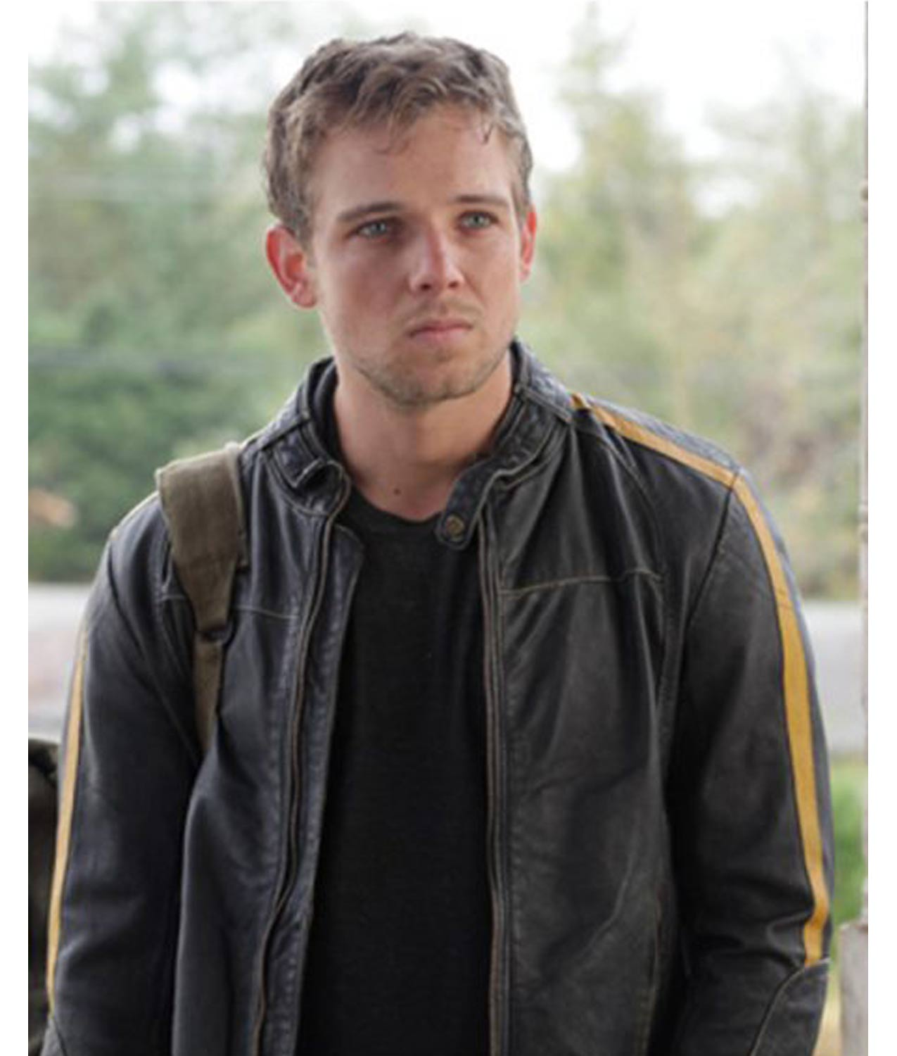 Bates Motel Max Thieriot Cafe Racer Leather Jacket image 1
