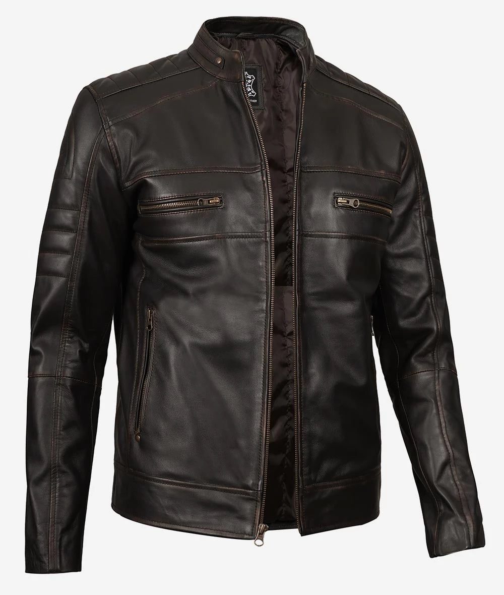 Men's Vintage Brown Real Leather Jacket image 0