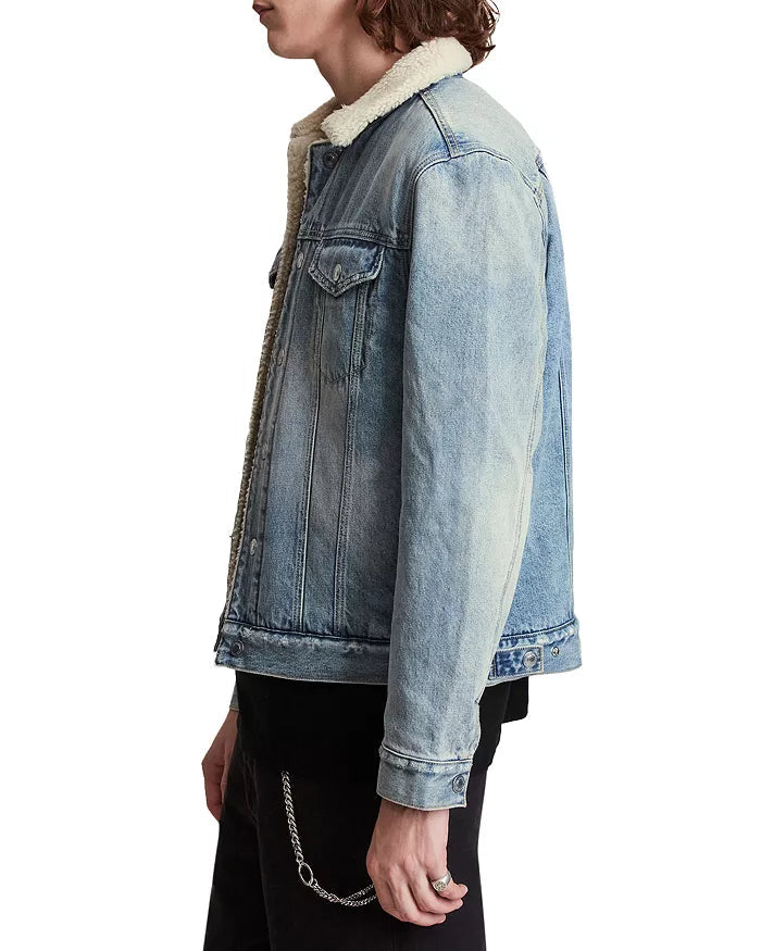 ALLSAINTS Ilkley Sherpa-Lined Denim Jacket image 2