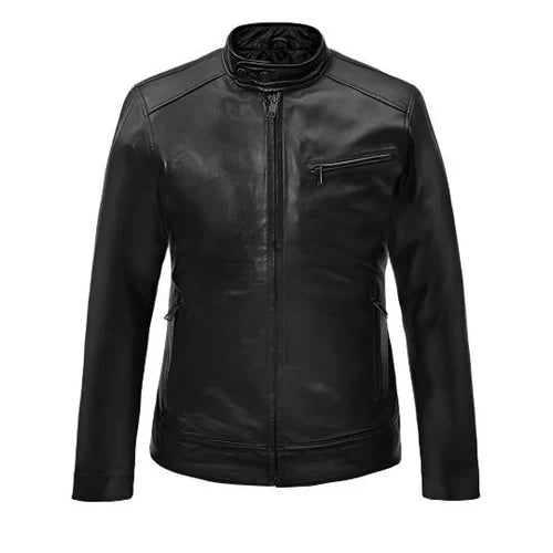Men's Frostfire Black Leather Jacket image 0