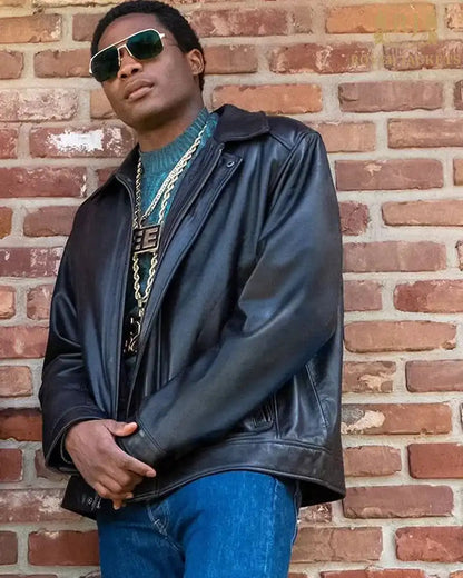 Black Mafia Family Terry Leather Jacket image 0