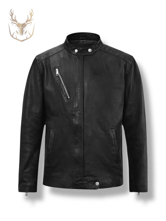 Black Drifter Leather Jacket For Men.