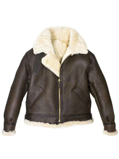Mens B3 Bomber Aviator WWII Shearling Sheepskin Leather Jacket image 0
