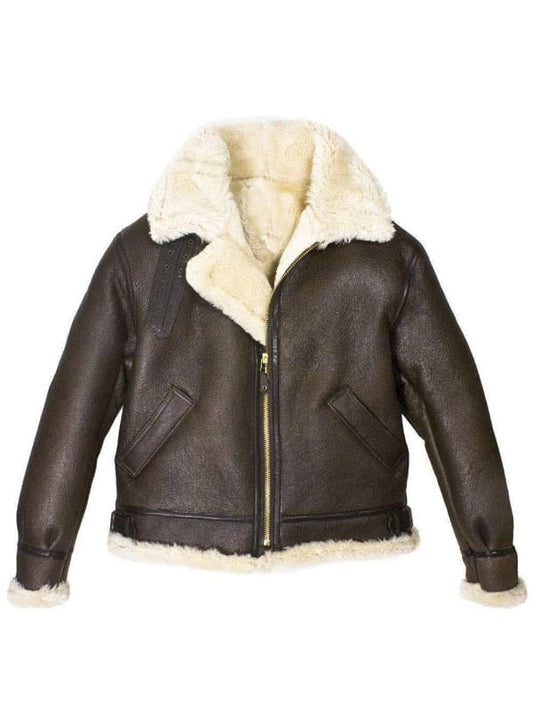 Mens B3 Bomber Aviator WWII Shearling Sheepskin Leather Jacket image 0