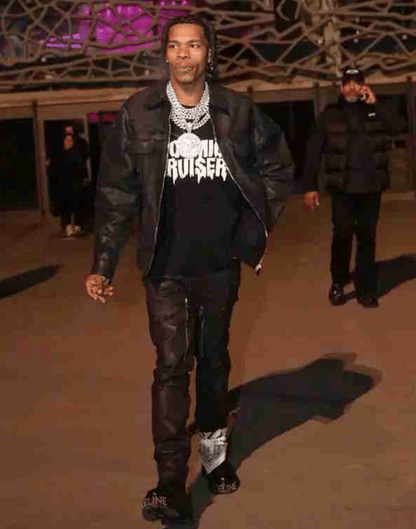 Black Lil Baby Leather Jacket image 0