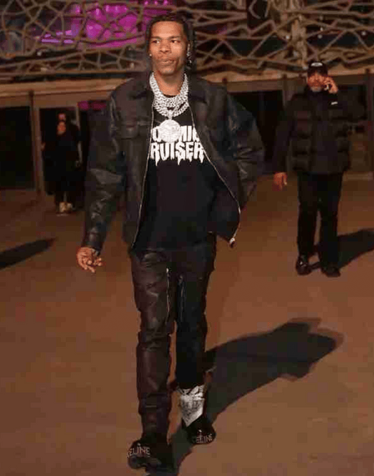 Black Lil Baby Leather Jacket image 0