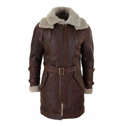 Men's RAF Aviator Shearling Real Bomber Leather Coat image 0