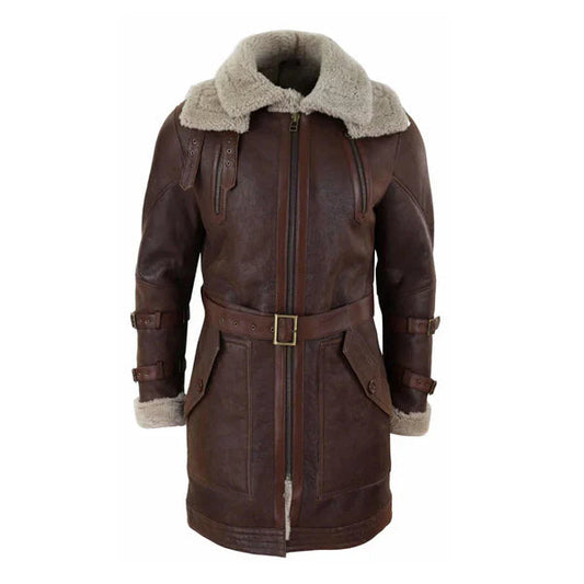 Men's RAF Aviator Shearling Real Bomber Leather Coat image 0