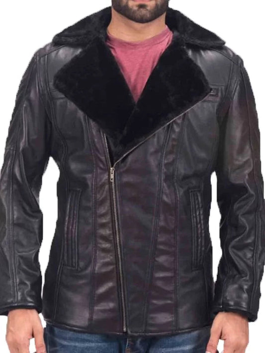 Mens Furcliff Double Face Leather Shearling Coat image 0
