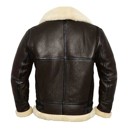 Men's Aviator Faux Shearling Real Leather Jacket image 1