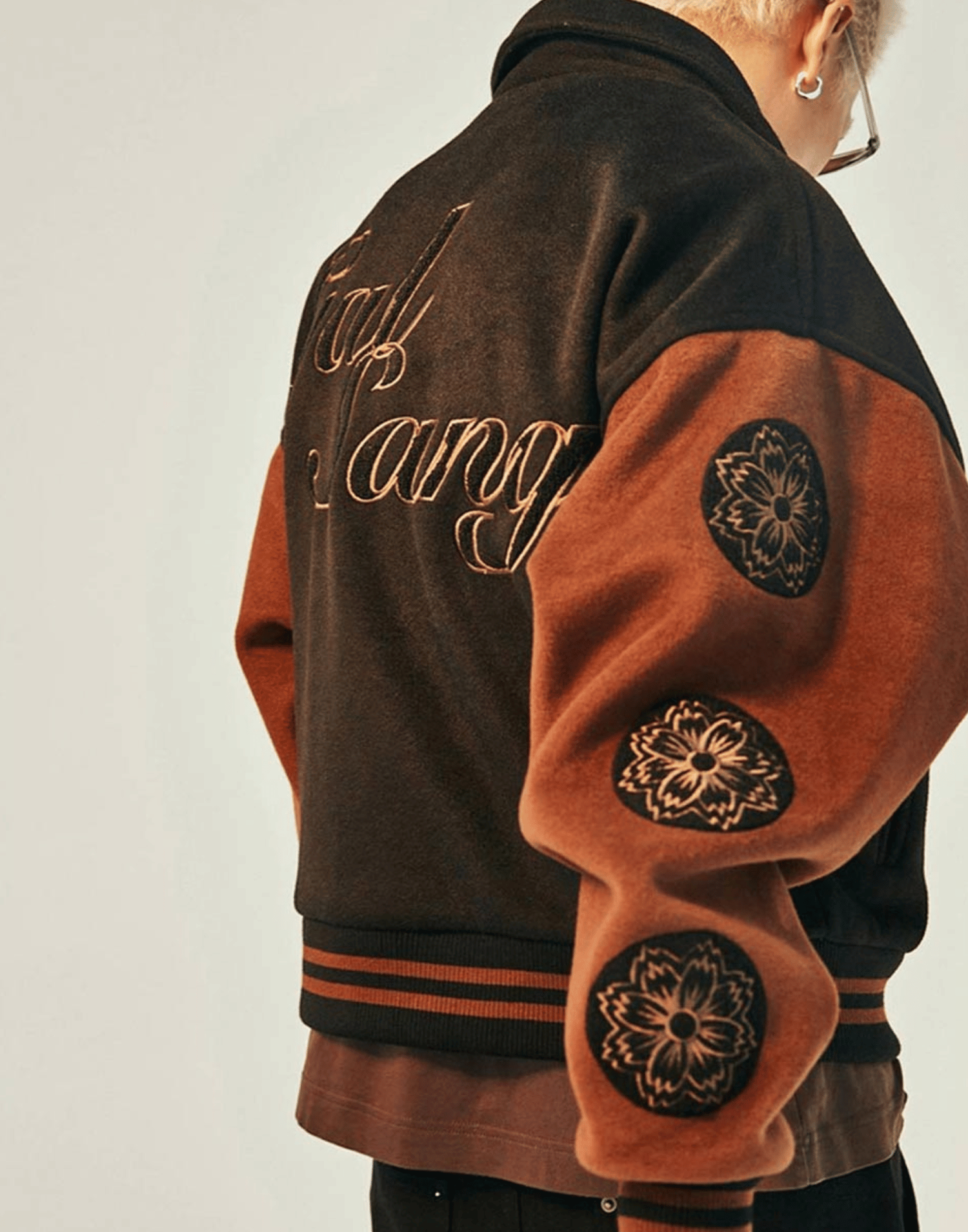 Black and Brown Wool Galsang Varsity Jacket image 2