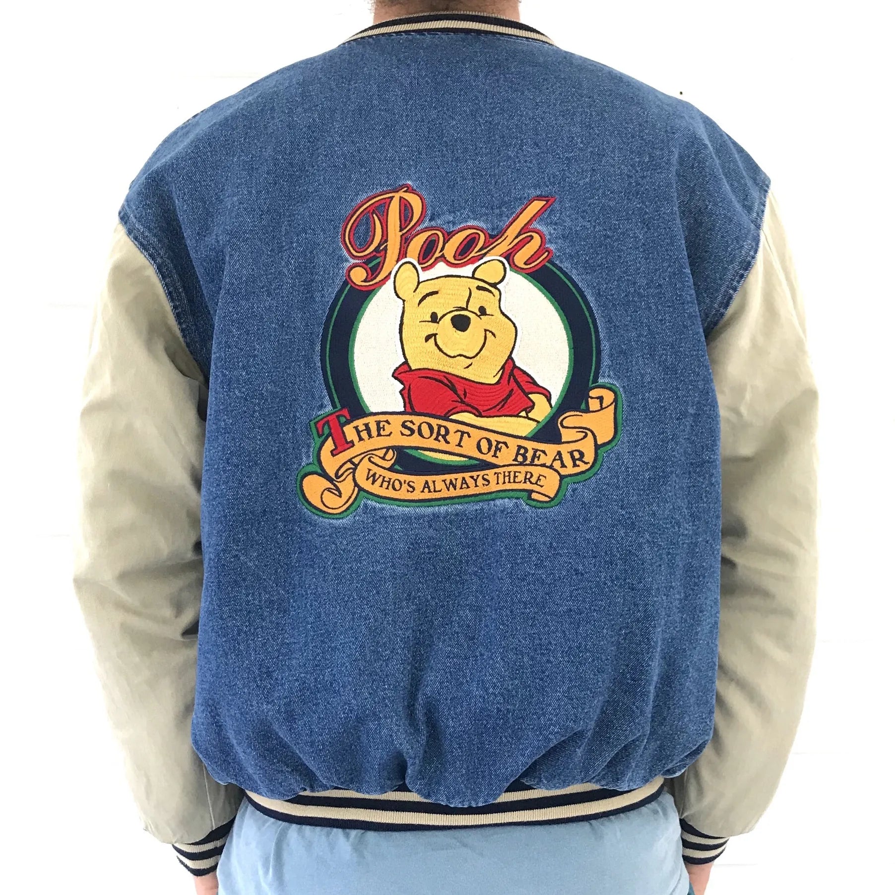 Winnie The Pooh Denim Varsity Jacket image 1
