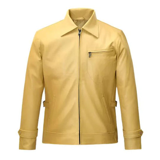 Men's Burn Beige Leather Jacket image 0