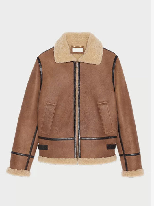 Anderson Light Brown Aviator Shearling Jacket image 0