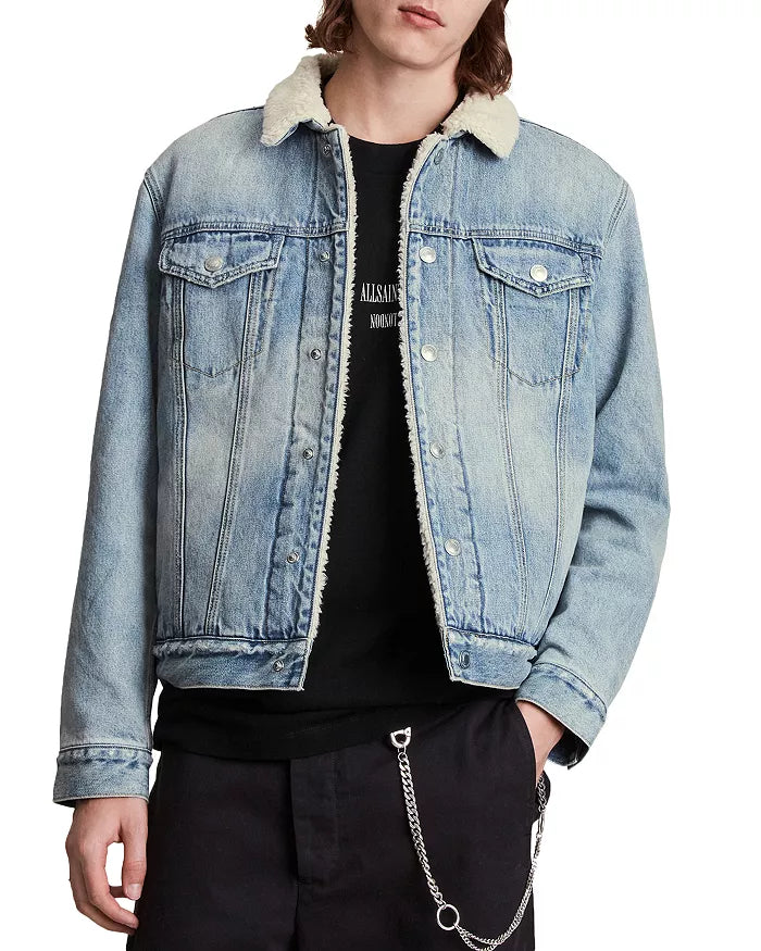ALLSAINTS Ilkley Sherpa-Lined Denim Jacket image 5