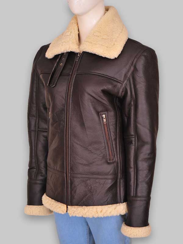 Women B3 Aviator Bomber Shearling Jacket image 2