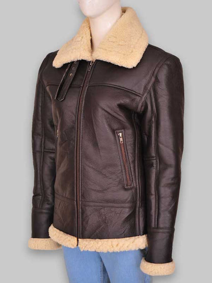 Women B3 Aviator Bomber Shearling Jacket image 2