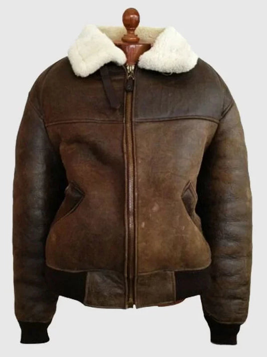 B3 Leather Bomber Pilot Aviator Jacket image 0