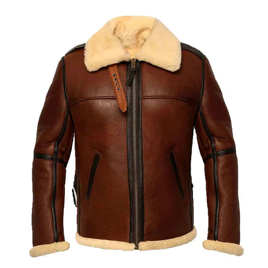 Men's B3 Aviator Brown Bomber Leather Jacket image 0