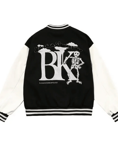 Black Cotton Bk Varsity Jacket image 1
