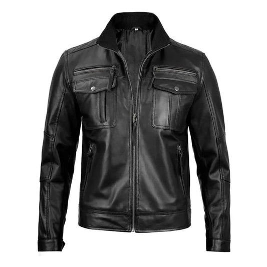 Men's Moffit Cafe Racer Leather Jacket image 0