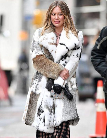 Younger Hilary Duff Fur Coat image 0