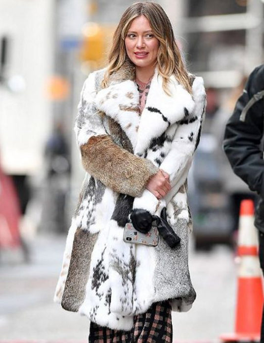 Younger Hilary Duff Fur Coat image 0