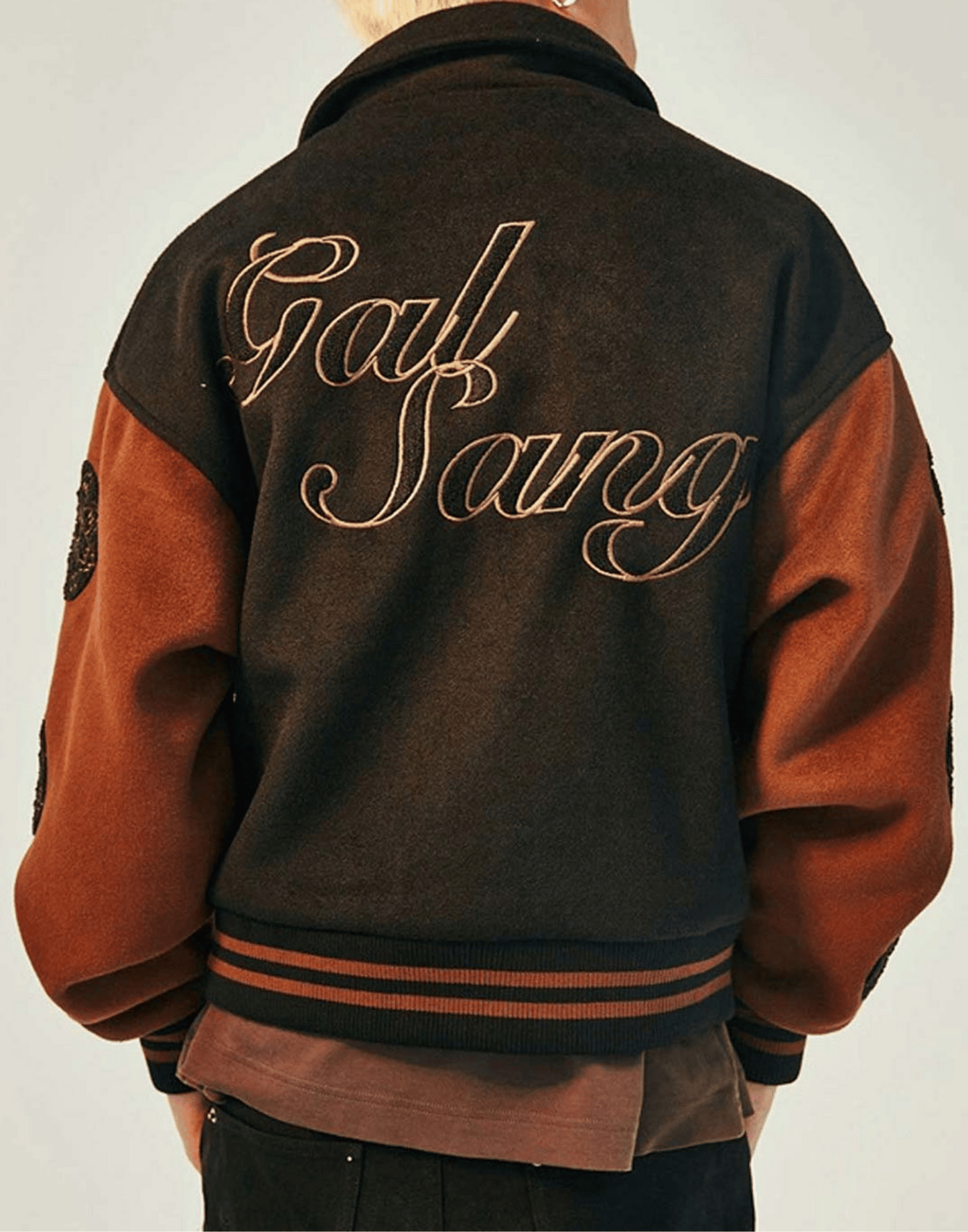 Black and Brown Wool Galsang Varsity Jacket image 1
