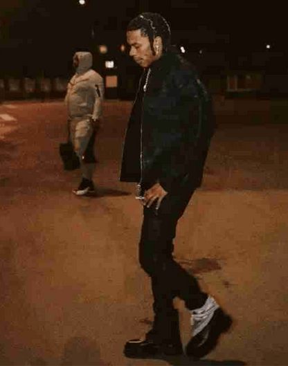 Black Lil Baby Leather Jacket image 1