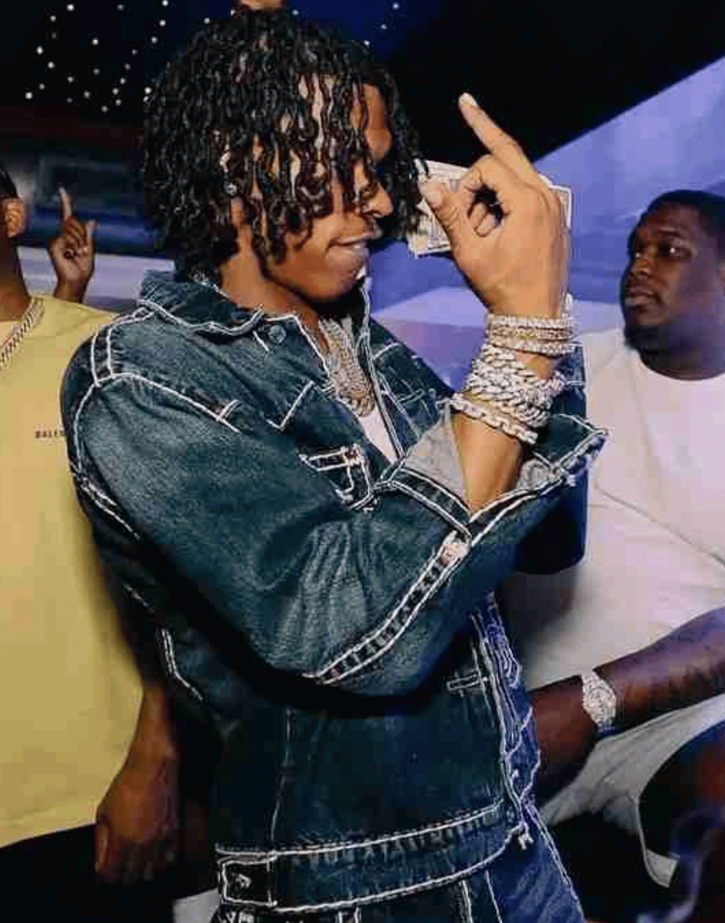 Black Denim Lil Baby Trucker Jacket image 1