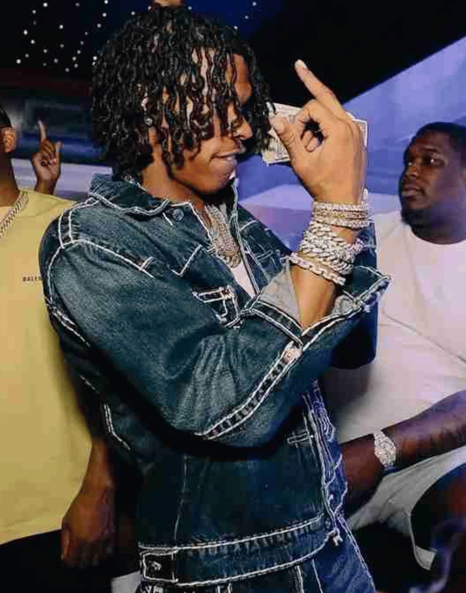 Black Denim Lil Baby Trucker Jacket image 1