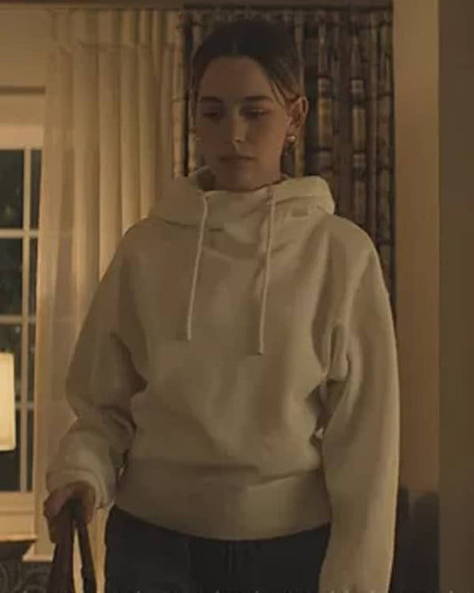 You Season 3 Love Quinn White Funnel Neck Hoodie image 0