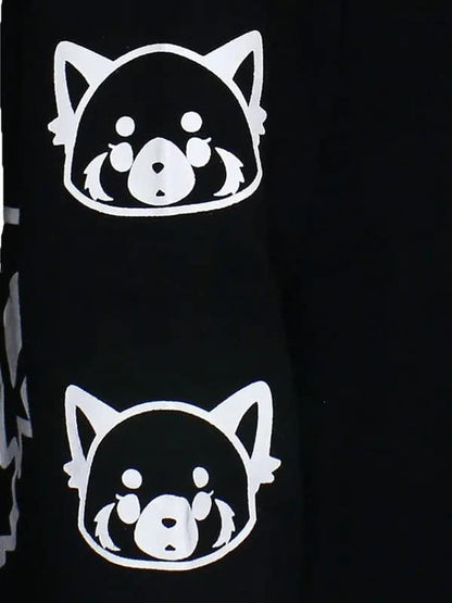 Aggretsuko Sleeve Faces Black Hoodie image 2