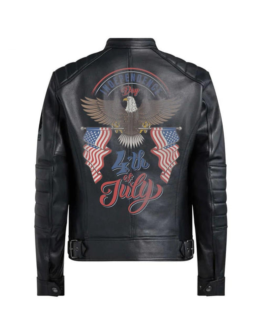 Bald Eagle Black Leather Jacket image 0