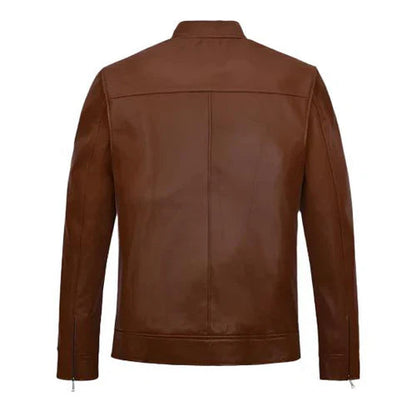 Men's Oblivion Brown Leather Jacket image 1