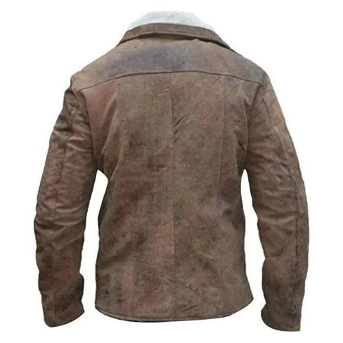 Wolfenstein 2 Distressed Genuine Leather Jacket Shearling image 1
