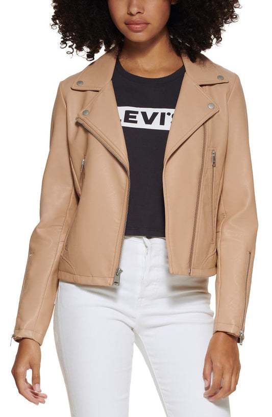 Women's Faux Leather Moto Jacket image 0