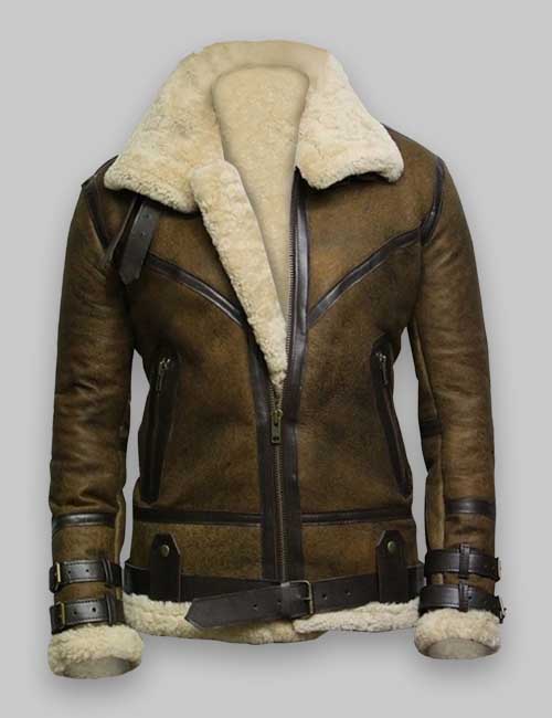 B3 Flight Aviator Bomber Winter Shearling Jacket image 0
