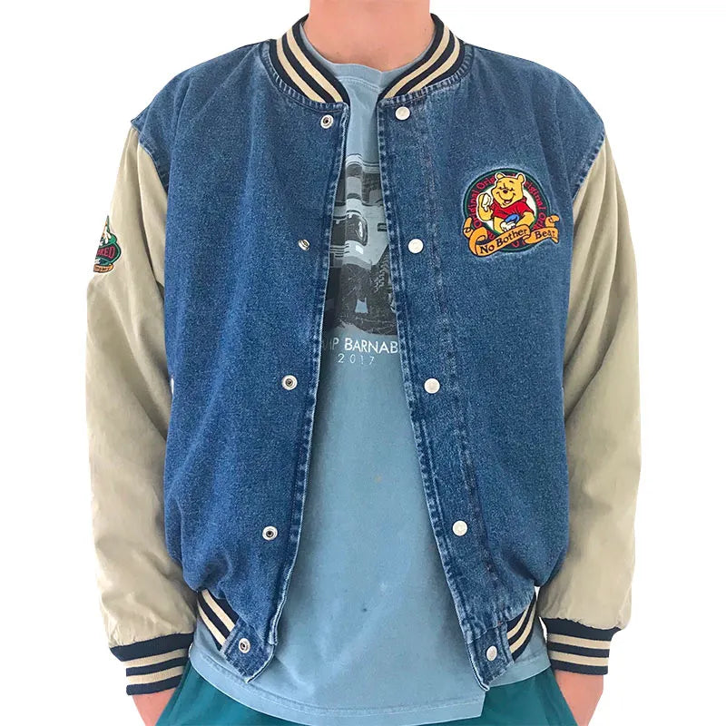Winnie The Pooh Denim Varsity Jacket image 0