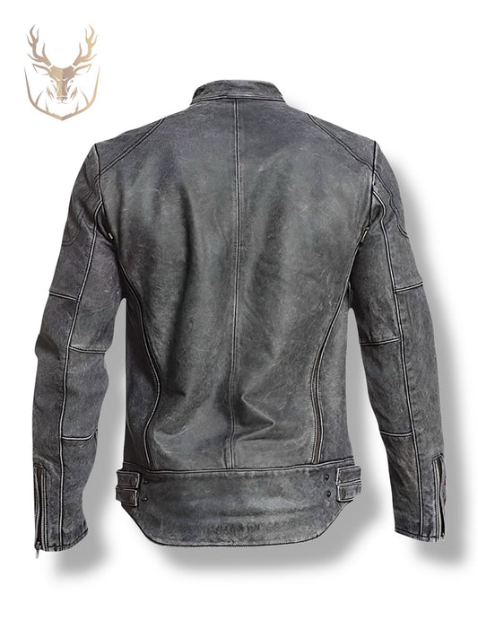 Vintage Faded Leather Jacket For Men.