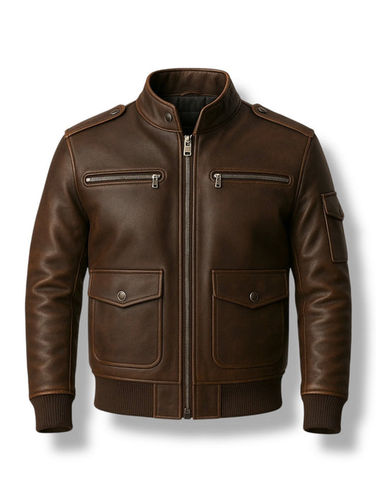 BRAVSTON – The Bomber Leather Jacket