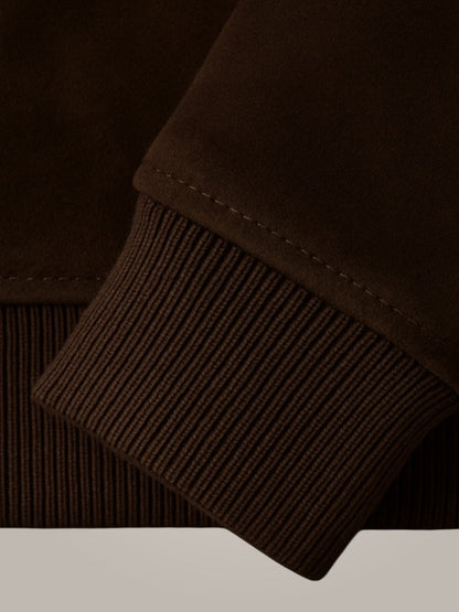 Close-up of a brown fabric texture