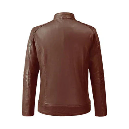 Men's Tan Rebellion Biker Leather Jacket image 1