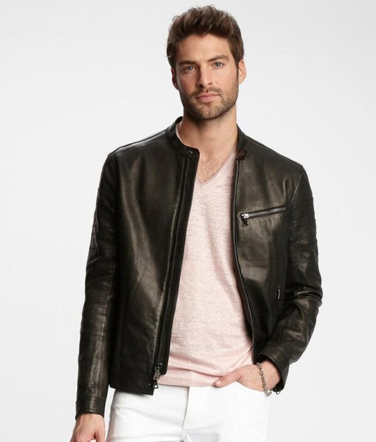 William Mens Black Leather Jacket image 0