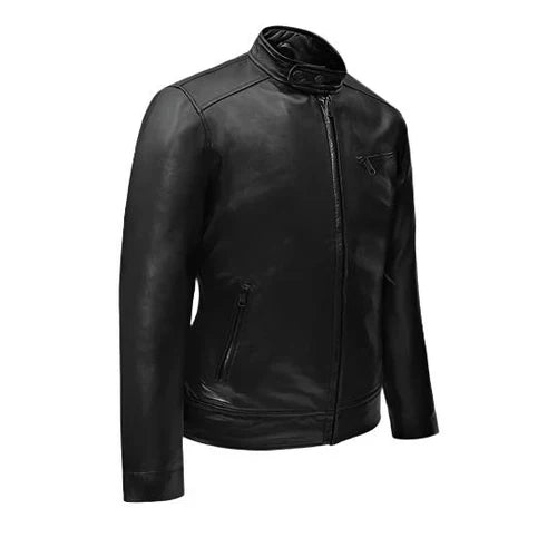 Men's Frostfire Black Leather Jacket image 1