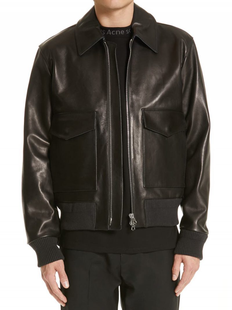 Black Lambskin Leather Jacket Men image 0